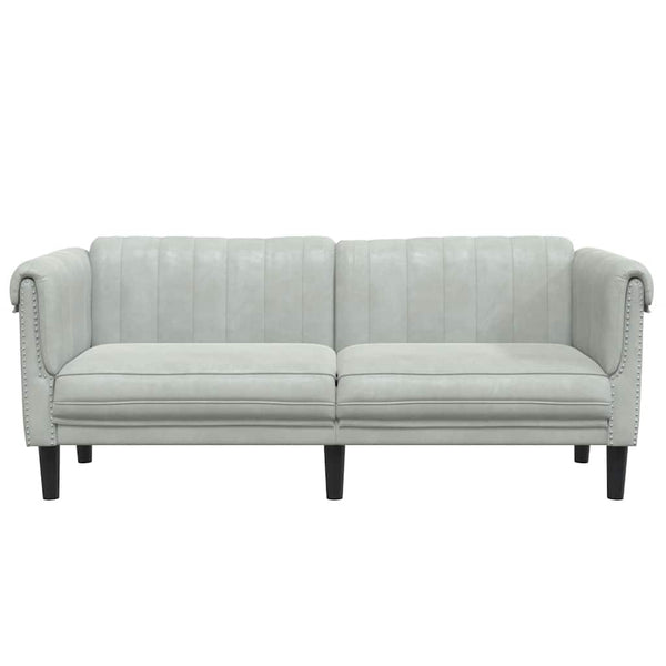 2-Sitzer Sofa Hellgrau Samt