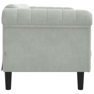 2-Sitzer Sofa Hellgrau Samt