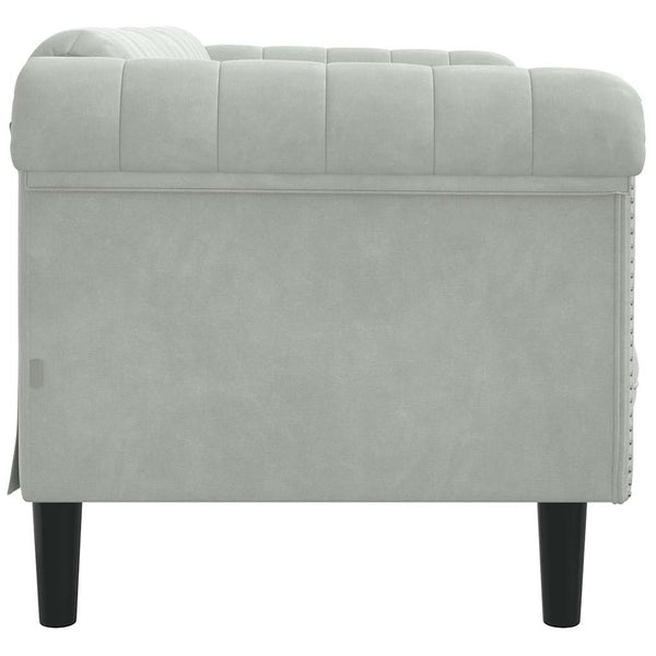 2-Sitzer Sofa Hellgrau Samt