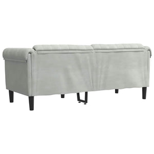 2-Sitzer Sofa Hellgrau Samt