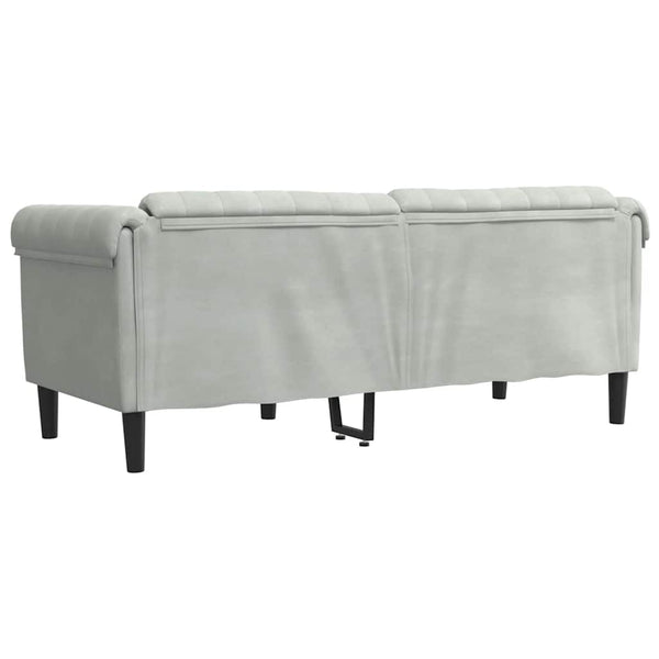 2-Sitzer Sofa Hellgrau Samt