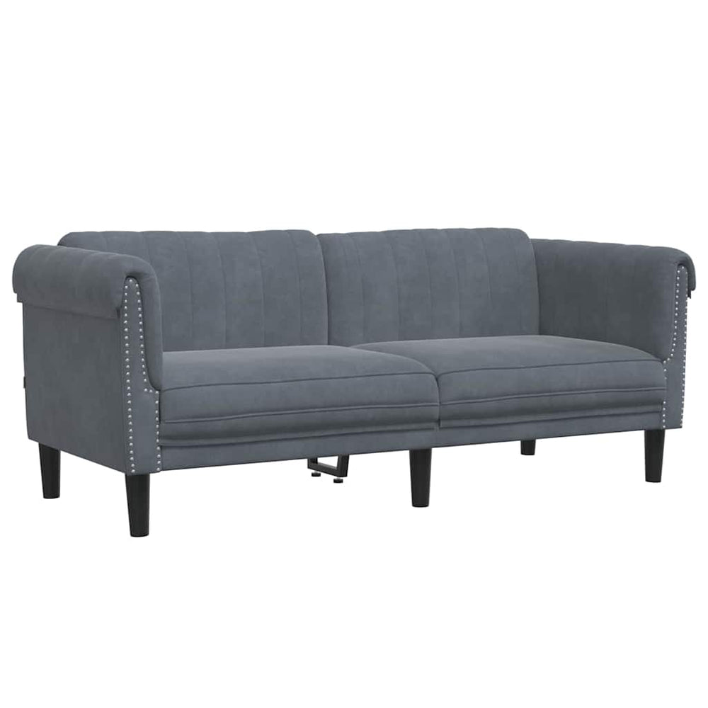 2-Sitzer Sofa Dunkelgrau Samt