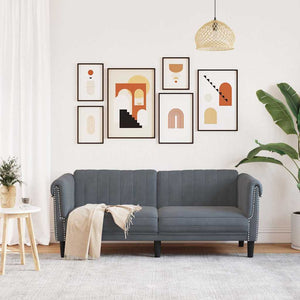 2-Sitzer Sofa Dunkelgrau Samt
