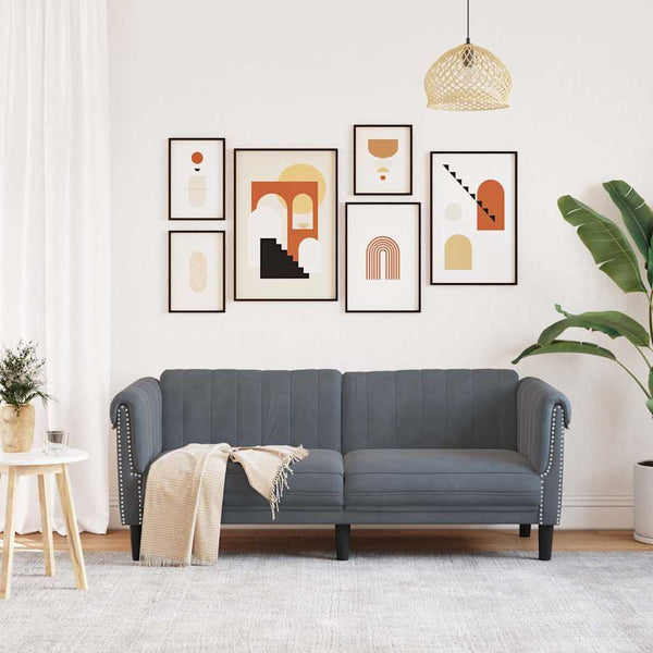 2-Sitzer Sofa Dunkelgrau Samt