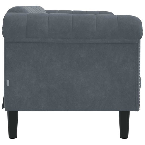 2-Sitzer Sofa Dunkelgrau Samt