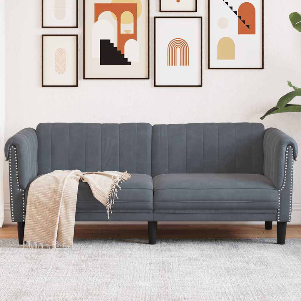 2-Sitzer Sofa Dunkelgrau Samt