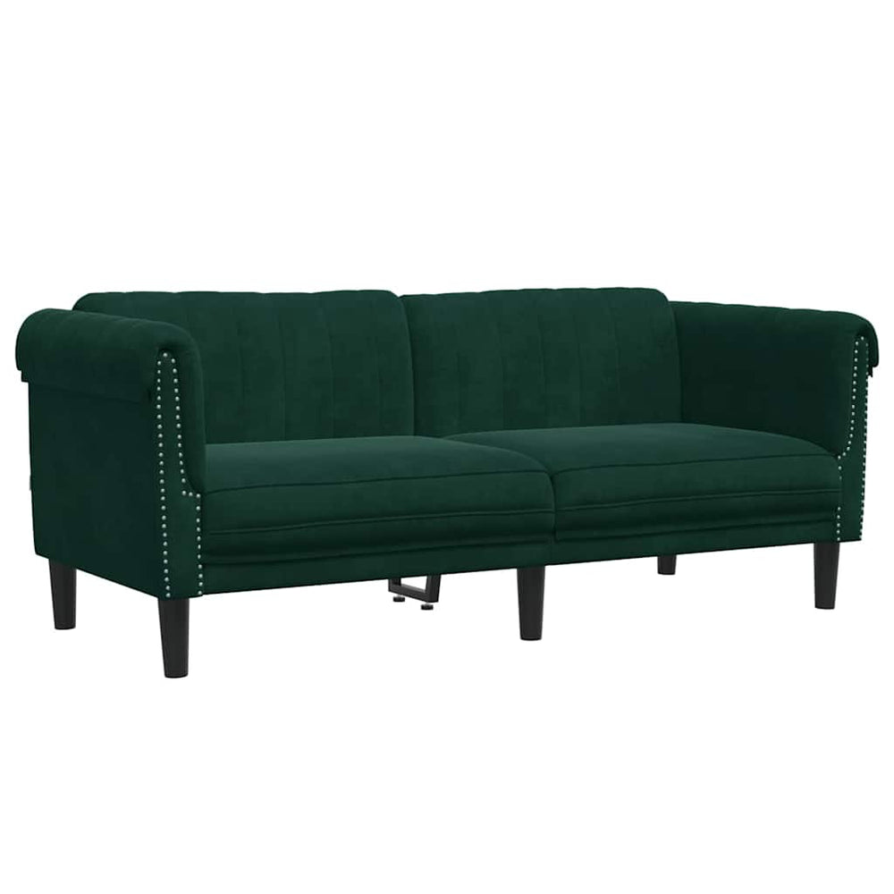 2-Sitzer Sofa Dunkelgrün Samt