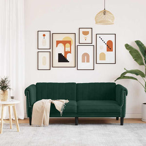 2-Sitzer Sofa Dunkelgrün Samt