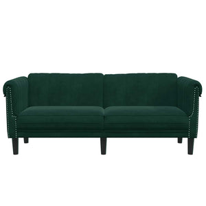 2-Sitzer Sofa Dunkelgrün Samt