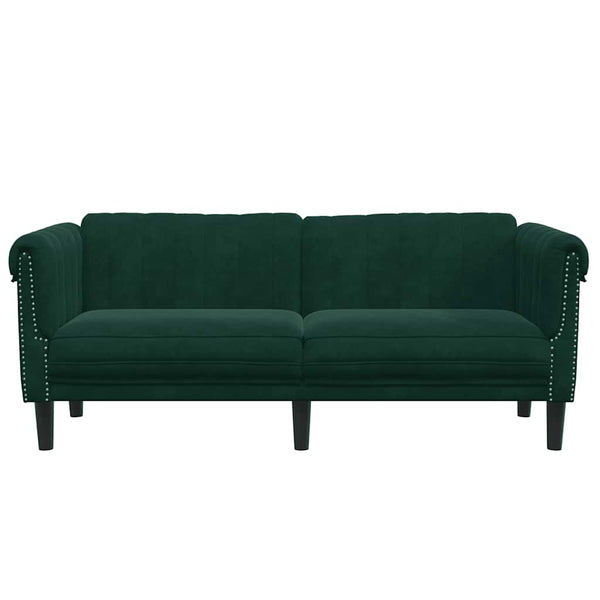 2-Sitzer Sofa Dunkelgrün Samt