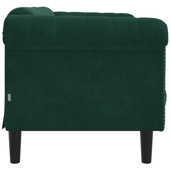 2-Sitzer Sofa Dunkelgrün Samt