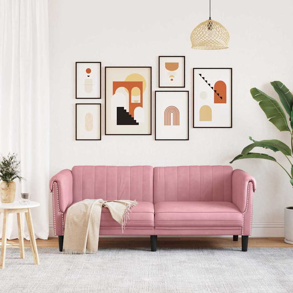 Rosa Samt Sofa 2-Sitzer