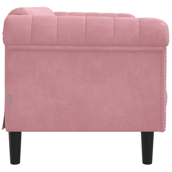 Rosa Samt Sofa 2-Sitzer