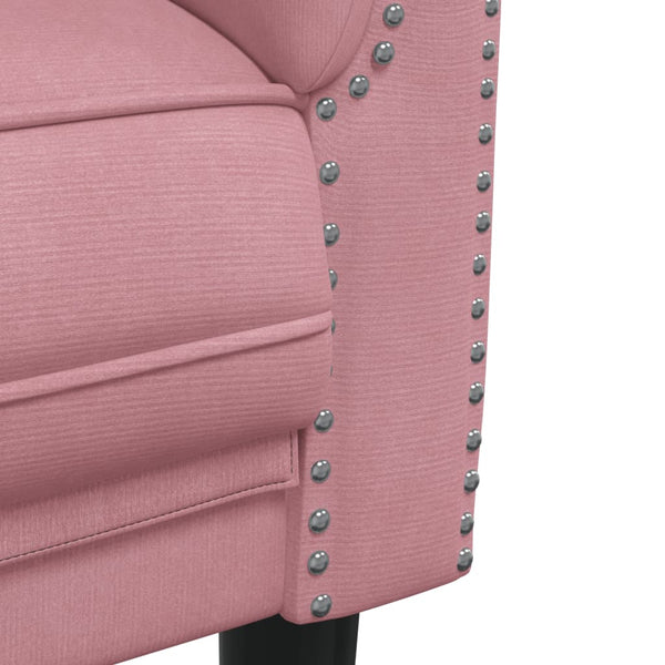 Rosa Samt Sofa 2-Sitzer