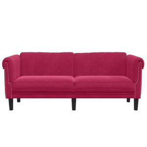 Weinrotes Samt Sofa 2-Sitzer