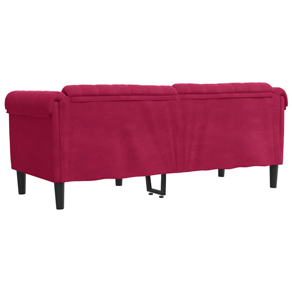 Weinrotes Samt Sofa 2-Sitzer