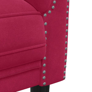 Weinrotes Samt Sofa 2-Sitzer