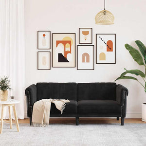 Sofa 2-Sitzer Schwarz Samt