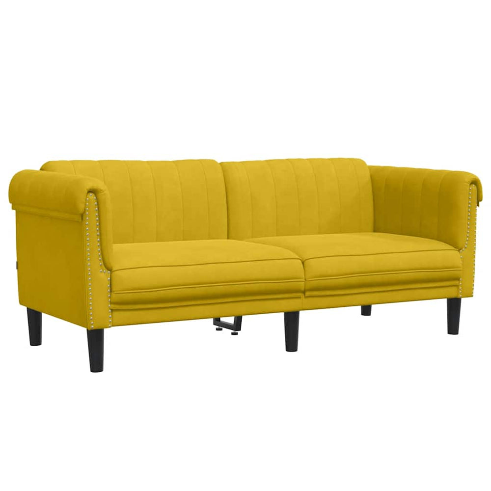 Gelbes Samt Sofa 2-Sitzer