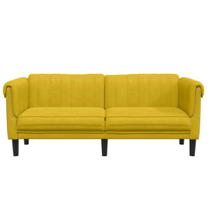 Gelbes Samt Sofa 2-Sitzer