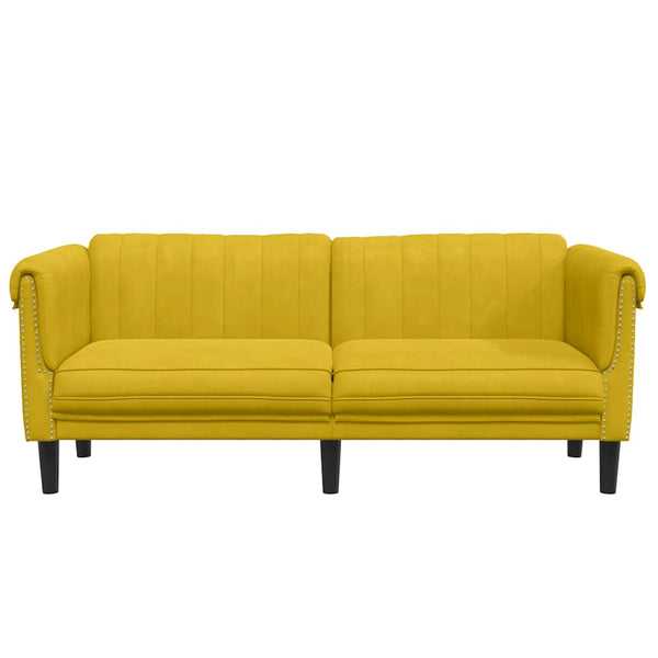 Gelbes Samt Sofa 2-Sitzer