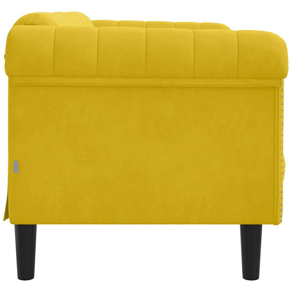 Gelbes Samt Sofa 2-Sitzer