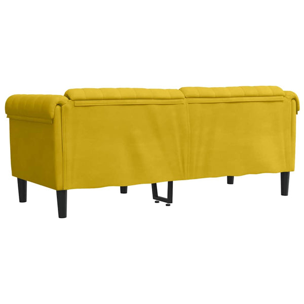 Gelbes Samt Sofa 2-Sitzer
