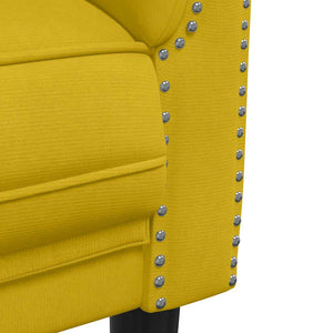Gelbes Samt Sofa 2-Sitzer
