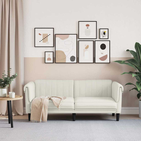 2-Sitzer Sofa Creme Samt