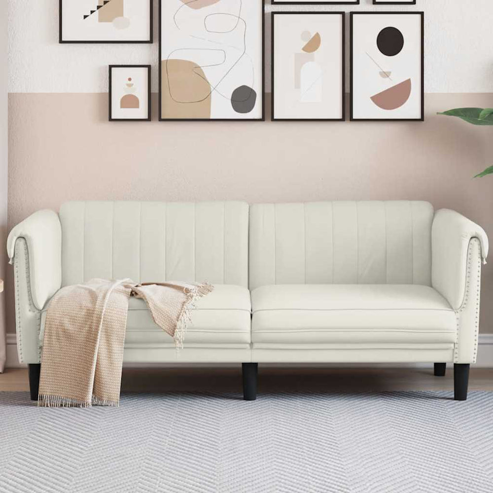 2-Sitzer Sofa Creme Samt