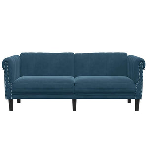 Blaues Samt Sofa 2-Sitzer