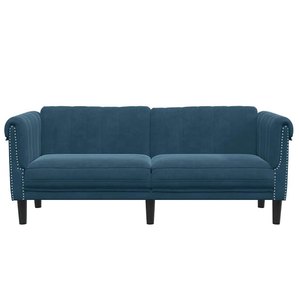 Blaues Samt Sofa 2-Sitzer