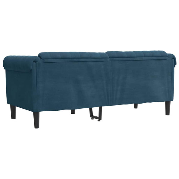 Blaues Samt Sofa 2-Sitzer