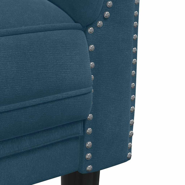Blaues Samt Sofa 2-Sitzer