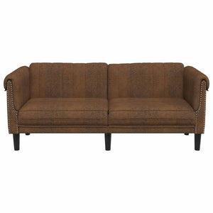 2-Sitzer Sofa Braun Kunstleder Wildlederoptik