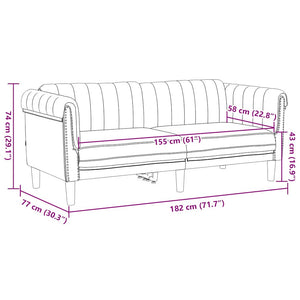 2-Sitzer Sofa Braun Kunstleder Wildlederoptik