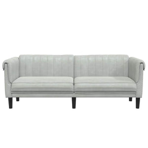 3-Sitzer Sofa Hellgrau Samt