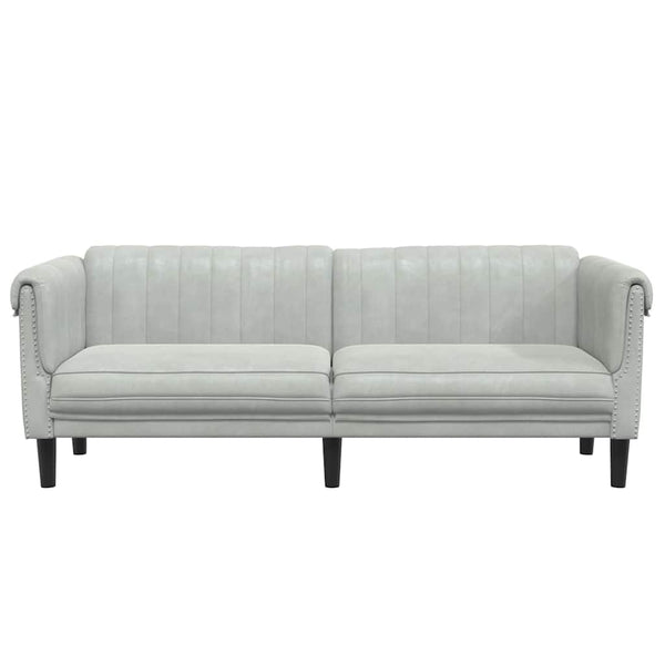 3-Sitzer Sofa Hellgrau Samt