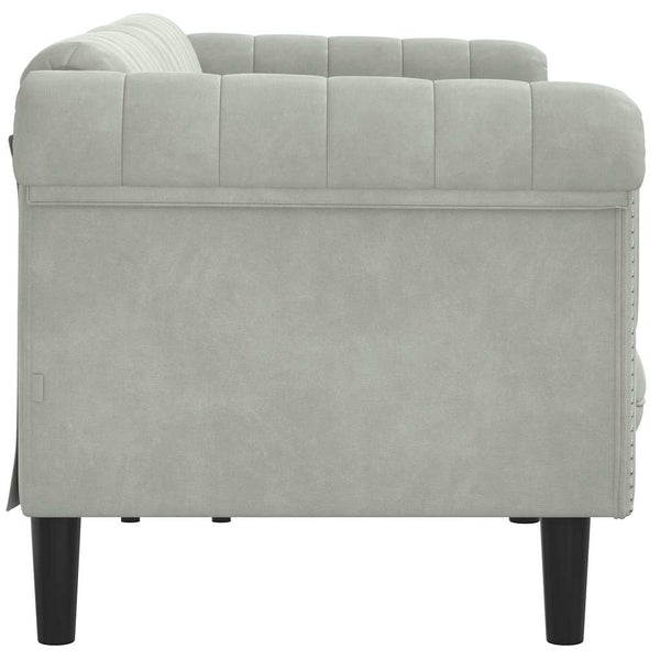 3-Sitzer Sofa Hellgrau Samt