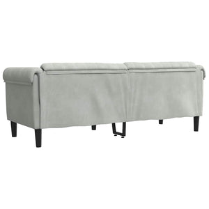 3-Sitzer Sofa Hellgrau Samt