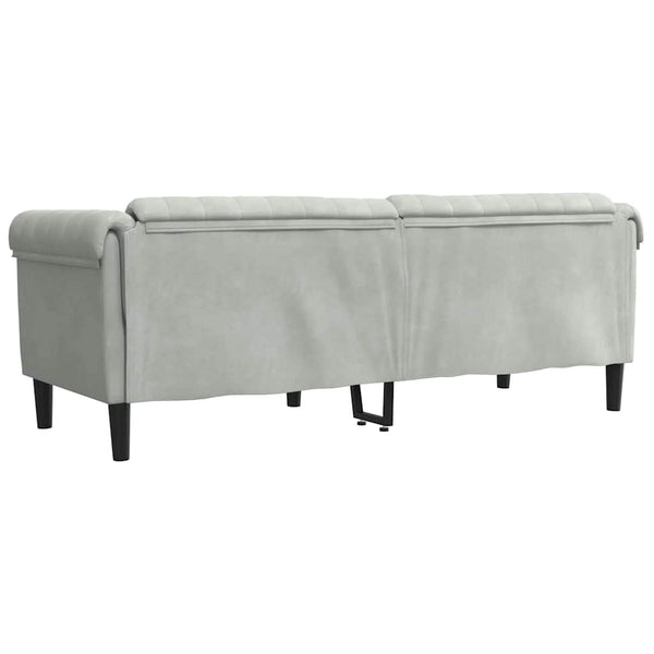 3-Sitzer Sofa Hellgrau Samt
