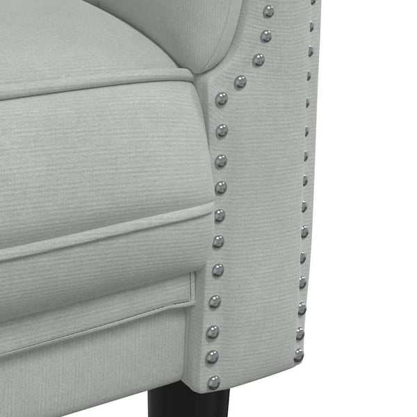 3-Sitzer Sofa Hellgrau Samt