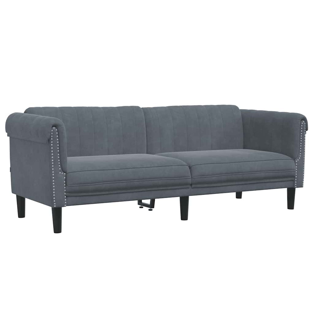 3-Sitzer Sofa Dunkelgrau Samt