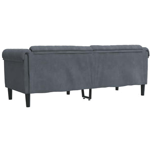 3-Sitzer Sofa Dunkelgrau Samt