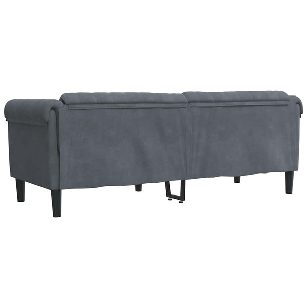 3-Sitzer Sofa Dunkelgrau Samt