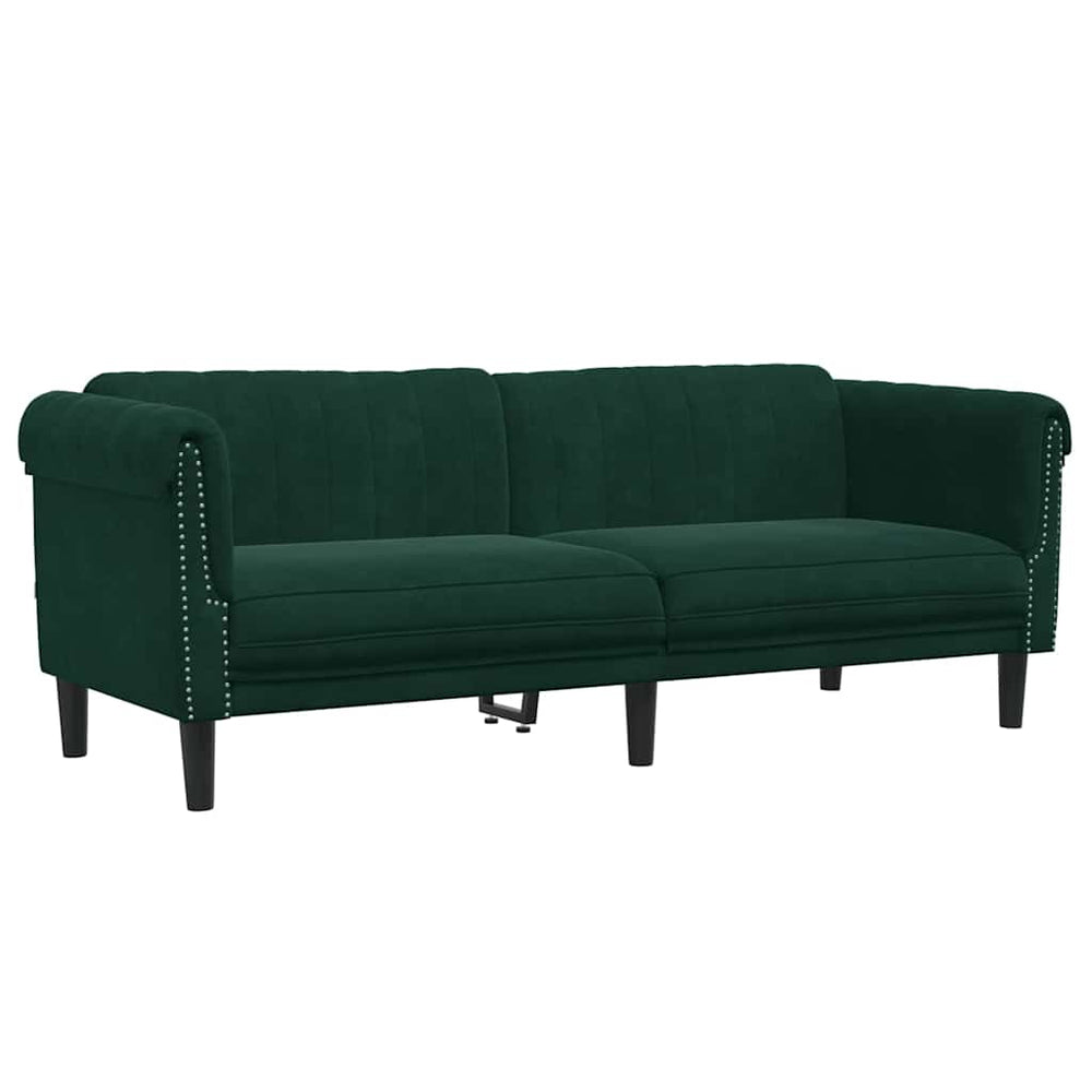 3-Sitzer Sofa Dunkelgrün Samt