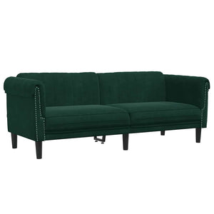 3-Sitzer Sofa Dunkelgrün Samt