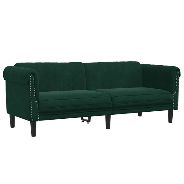 3-Sitzer Sofa Dunkelgrün Samt