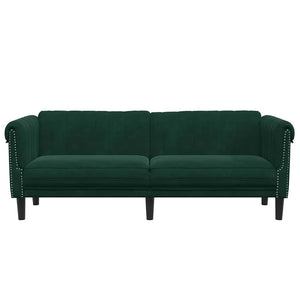 3-Sitzer Sofa Dunkelgrün Samt