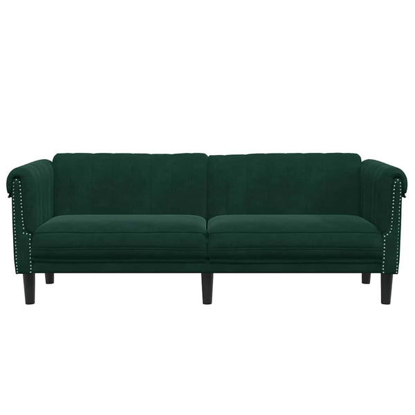 3-Sitzer Sofa Dunkelgrün Samt